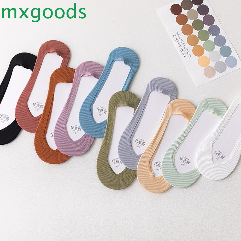 Vớ Cotton Mỏng Thoáng Khí Chống Trượt Họa Tiết Kẻ Sọc Phong Cách Hàn Quốc Cho Nữ