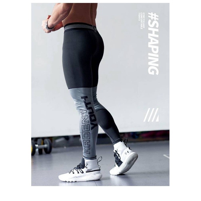 2023 New Fitness Tights Men's Basketball High Elastic Quick-Drying Compression Pants Sports Running Workout Ankle Length Pants Base V9pM