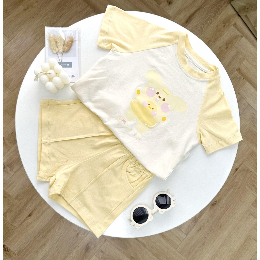 Set thun hè bé trai bé gái 100% cotton Hàn Quốc