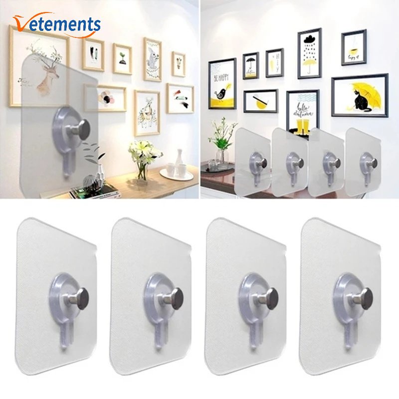 Set 10 Móc Treo Khung Ảnh Trong Suốt Dán Tường Không Để Lại Dấu Vết Đa Năng