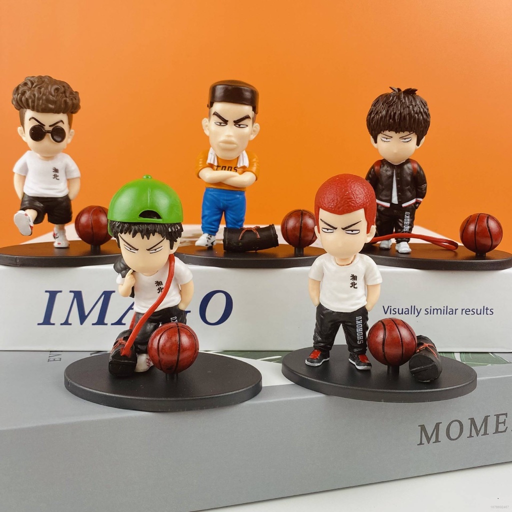 5pcs SLAM DUNK Action Figure Q Version Sakuragi Kaede Rukawa Model Dolls Toys For Kids Car Decor Ornament