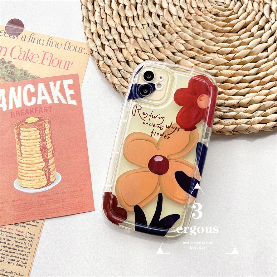 Ốp Điện Thoại TPU Mềm Đệm Khí In Hình Hoa Cổ Điển Cho iPhone 14 13 12 11 Pro Max SE2020 X XR Xs Max 7 8 Plus