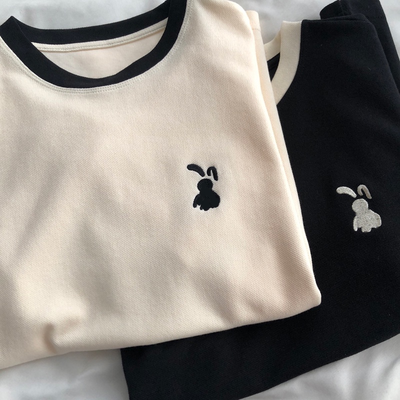 Áo Thun 100% cotton Tay Ngắn Thêu Họa Tiết Mới Phong Cách Hàn Quốc Cho Nữ 200g