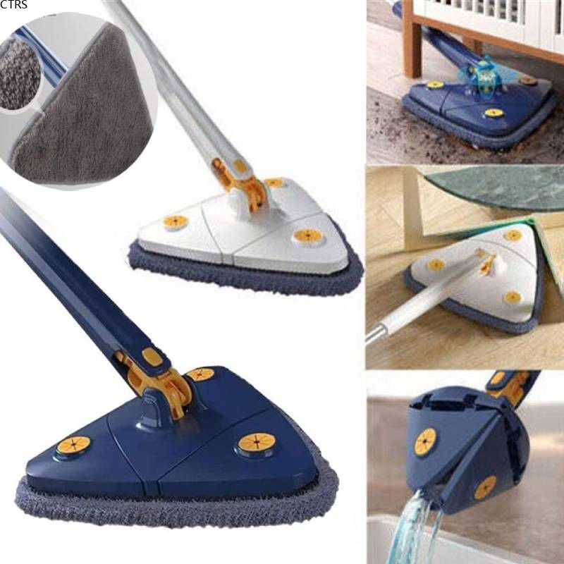 1 Bộ Khăn Lau Hình Tam Giác Mở Rộng/Sâu Có Thể Điều Chỉnh 360 Độ/Miếng Lau Ống Trên Tường