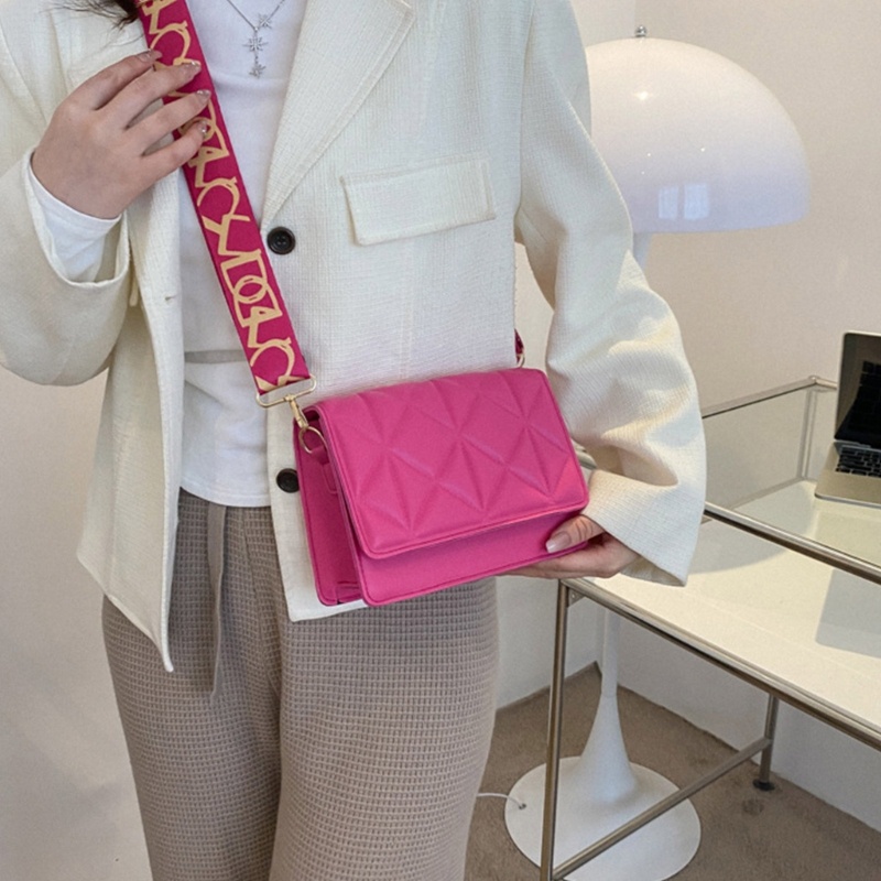 Túi Đeo Chéo Mini Hình Vuông Dập Nổi Họa Tiết Lưới Thời Trang Sang Trọng Cho Nữ