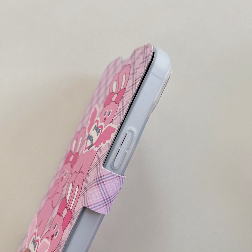 Ốp Điện Thoại tpu silicone Mềm Trong Suốt Nắp Lật Chống Sốc In Hình Thỏ Hoạt Hình Cho iPhone 14 13 12 11 PRO MAX