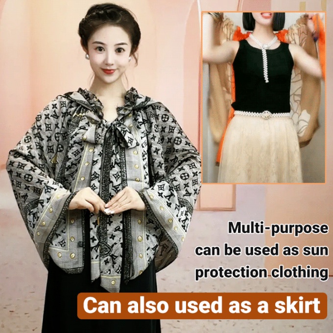 Áo Choàng Có Mũ Trùm Đầu Cổ Lá Sen Dễ Thương Xinh Xắn
