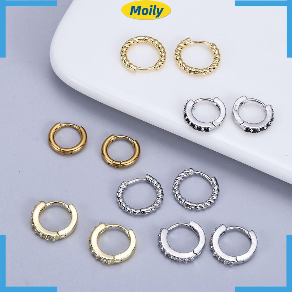 Khuyên Xỏ Mũi Đính Đá Zircon Màu Xanh Dương Thời Trang Cho Nam Và Nữ