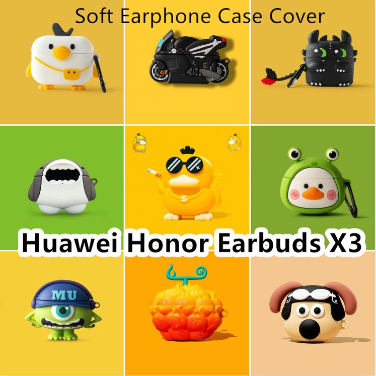 Vỏ Bảo Vệ Hộp Sạc Tai Nghe Huawei Honor Earphone X3 Họa Tiết Hoạt Hình Dễ Thương