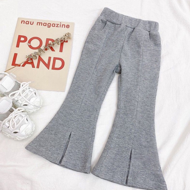 Set Đồ Xuân Hè Gồm Quần Ống Loe + Áo Tay Dài Phong Cách Thời Trang Dành Cho Bé Gái