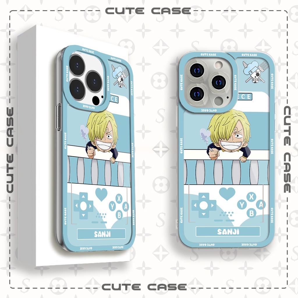 Ốp lưng iphone cạnh vuông Jicase Sanji Chibi One Piece Game Boy Anime Manga