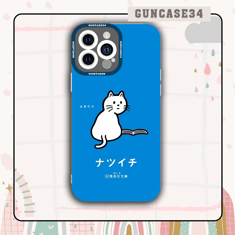 Ốp iphone cạnh vuông Guncase34 Luna cat cute 6/6s/7/7plus/8/8plus/x/xr/xs/11/12/13/pro/plus/promax/14prm