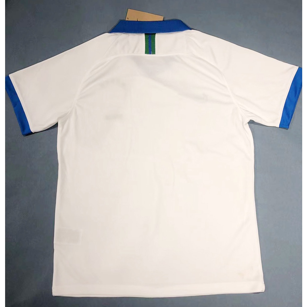 2301#Sports T-shirt giản dị 19-20 quần áo huấn luyện brazil màu trắng nam in áo polo brazil
