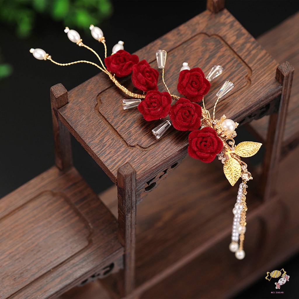 YADORNOS Ghim Cài Tóc Hình Hoa Hồng Ngọt Ngào Kèm Hóa Đơn Dành Cho Phù Dâu / Sườn Xám