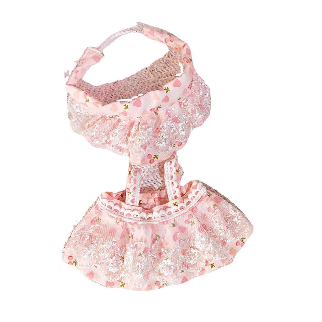 Búp Bê Mặc Váy Yếm Kèm Mũ Vải Cotton 20cm Thiết Kế Dễ Thương Cho Bé