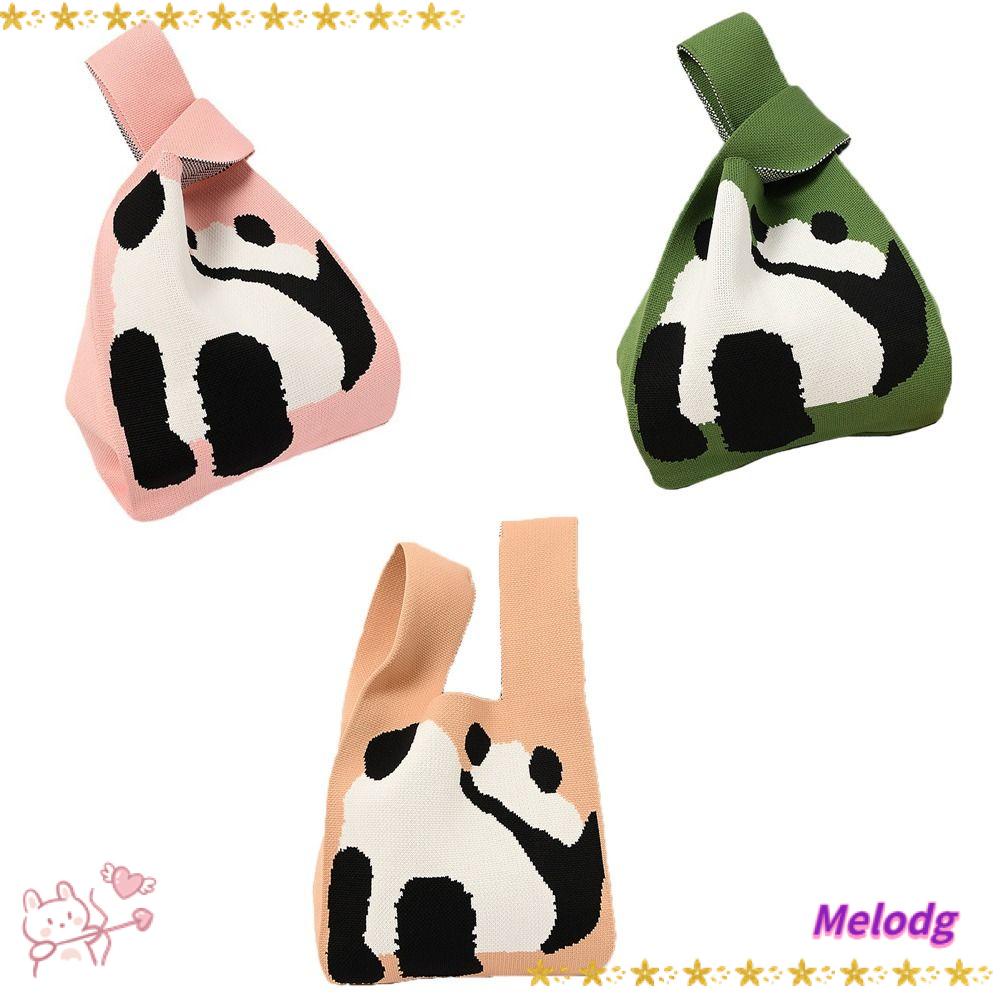 Túi Xách Mua Sắm Đeo Vai Mini Hình Gấu Trúc Thắt Nút Có Thể Tái Sử