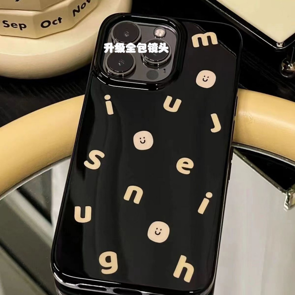 ✅Ốp Điện Thoại Mềm Họa Tiết Mặt Cười Và Chữ Cho iPhone 13 14 11 12Pro Xsmax 8plus