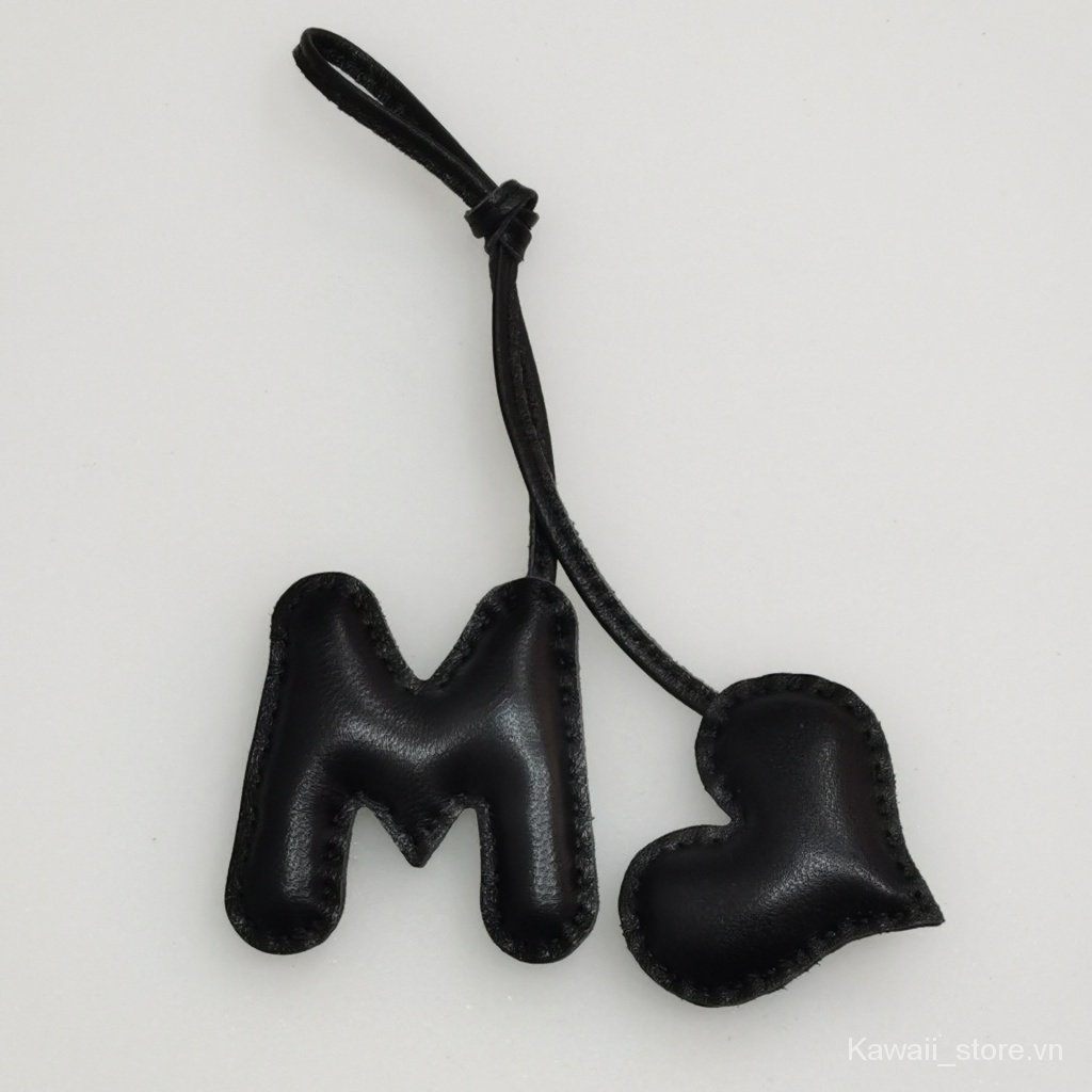 Hàng Mới Về Móc Khóa Xe Hơi / Túi Xách Bằng Da Cừu Thật In Chữ Love Màu Bạch Kim