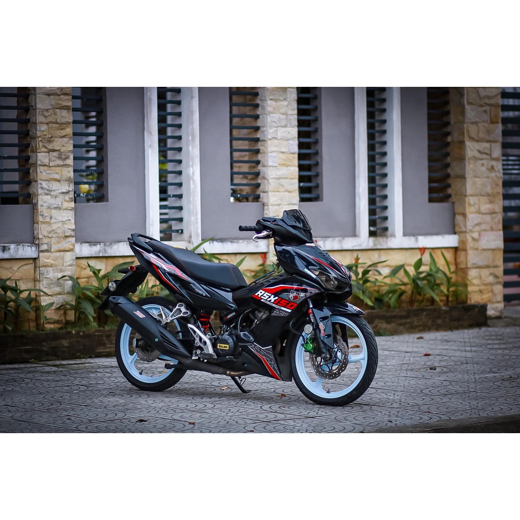 Tem rời Winner X - mẫu RSX150 đỏ xám dán xe đen - siêu hot 2023