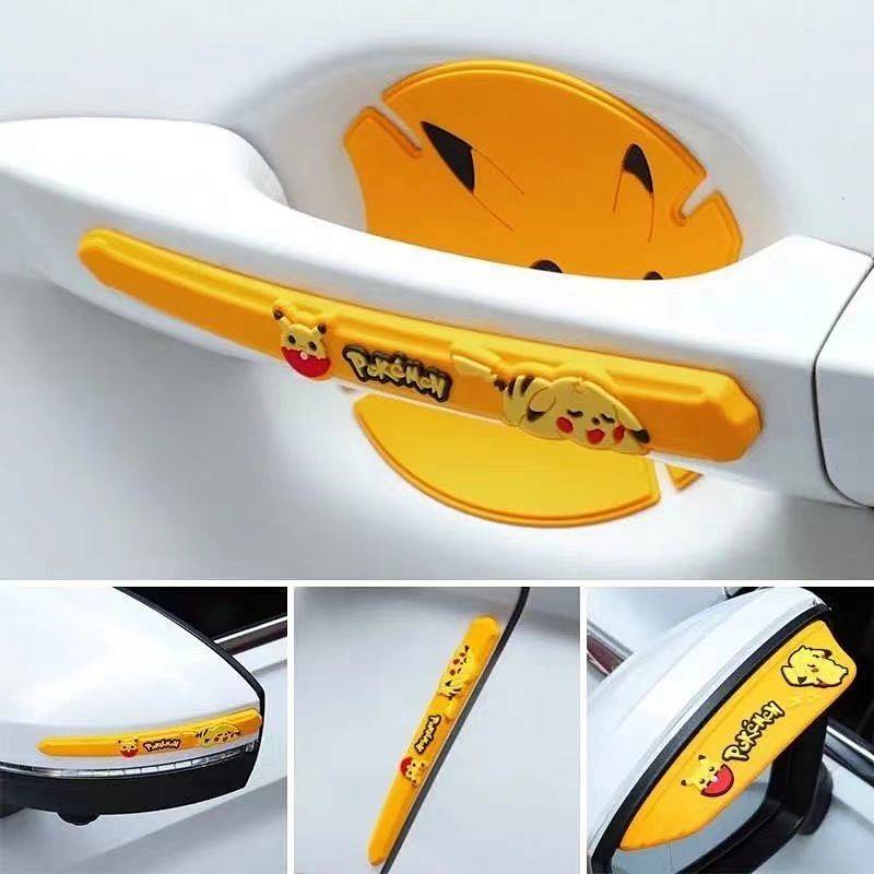 Car Rearview Mirror Rain Block Board Side Window Deflector Door Handle/Knob Stickers Car Door Bumper Strip Stickers Cartoon Anti-Scratch Strip Scratch-Resistant Stickers F0Fx