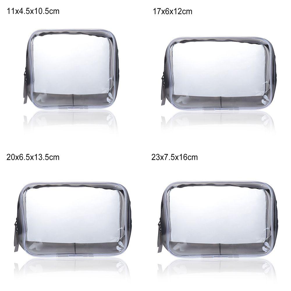 Túi PVC trong suốt phối khóa kéo chống thấm nước đựng mỹ phẩm tiện lợi