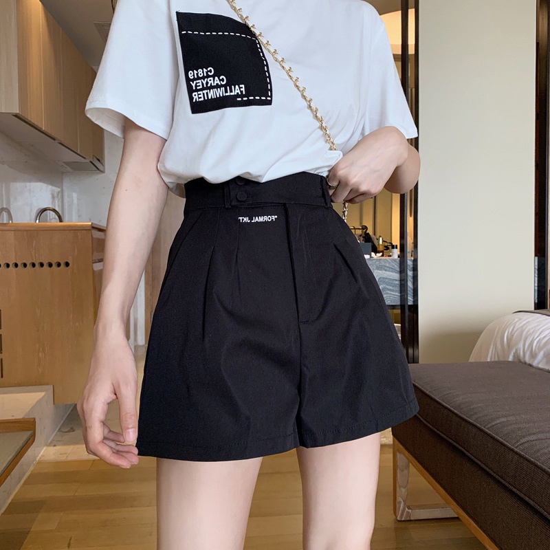 IELGY Set Áo Thun Ngắn Tay + Quần short Lưng Cao Thời Trang Nữ