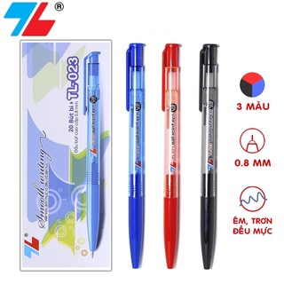 Bút bi thiên long tl-023 ngòi 0,8mm 2 màu xanh, đen