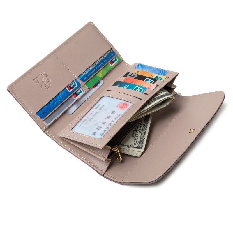 Ví Da PU Dáng Dài Thiết Kế Thanh Lịch Cho Phái Nữ