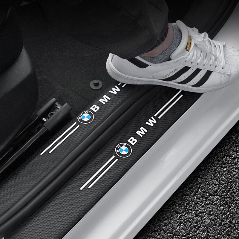 Bộ 4 Miếng Dán Sợi Carbon Dạ Quang Bảo Vệ Cửa Xe Hơi Chống Trầy Xước