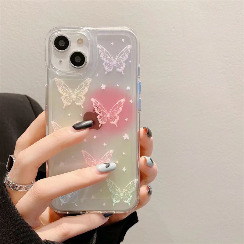 ✅Ốp Điện Thoại Mềm Họa Tiết Cánh Bướm Nhiều Màu Sắc NQ26 Cho iPhone14pro max 13 / 12pro / 11 xr Xsmax