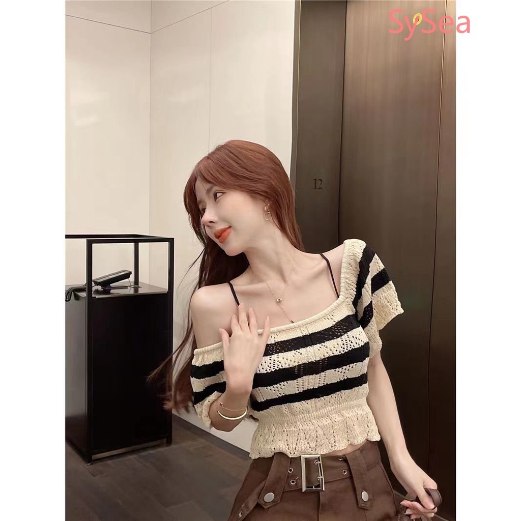 Áo Dệt Kim Cổ Vuông Thời Trang Xinh Xắn Cho Nữ