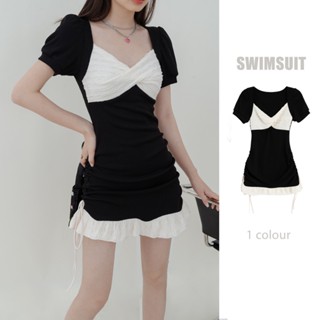 Bộ Đồ Bơi Một Mảnh Màu Trắng Đen Thời Trang Cho Nữ