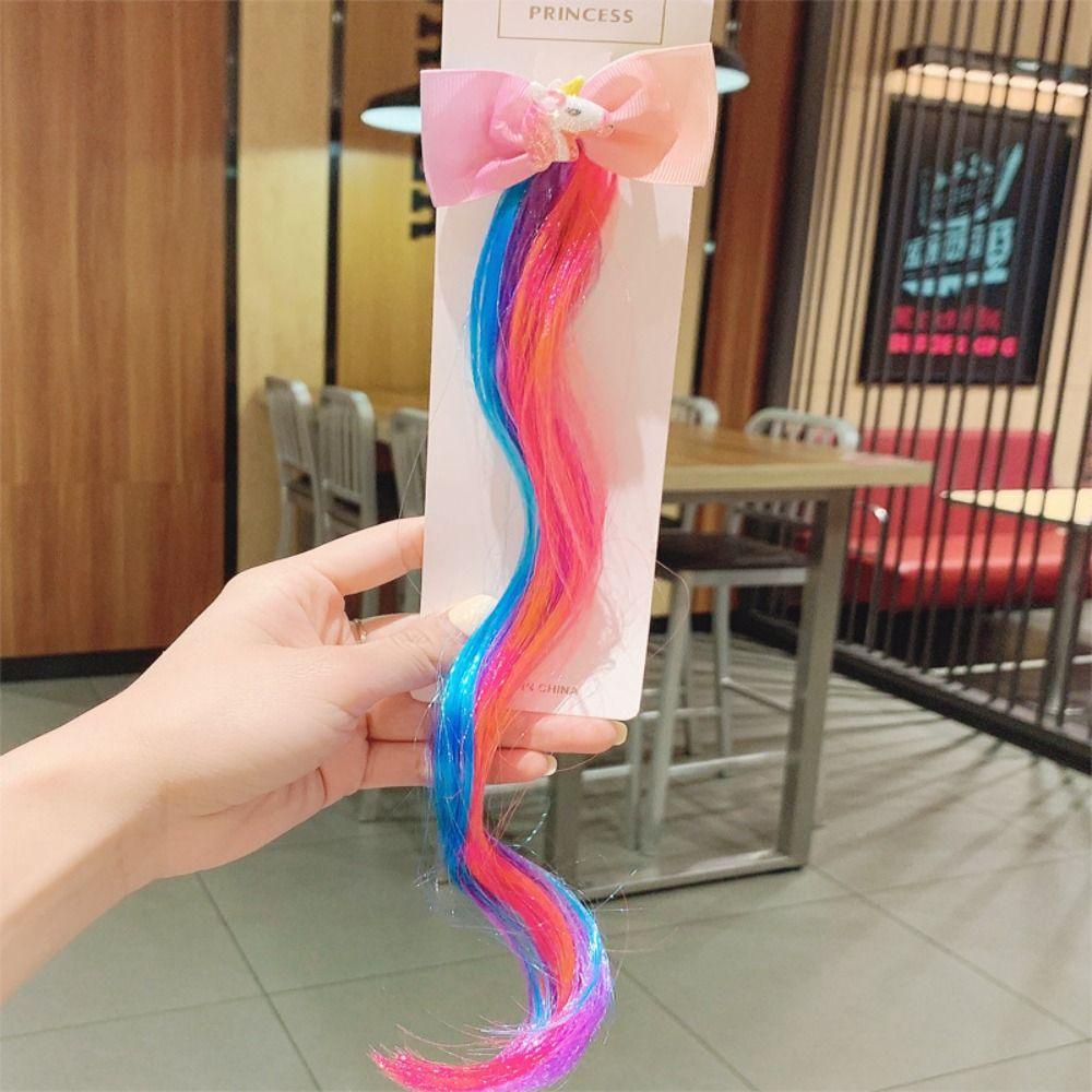 QQMALL Tóc Giả Mềm Mại Nhiều Màu Sắc Hình Kỳ Lân Dễ Thương Dùng Làm Phụ Kiện Chụp Ảnh Cho Bé Gái