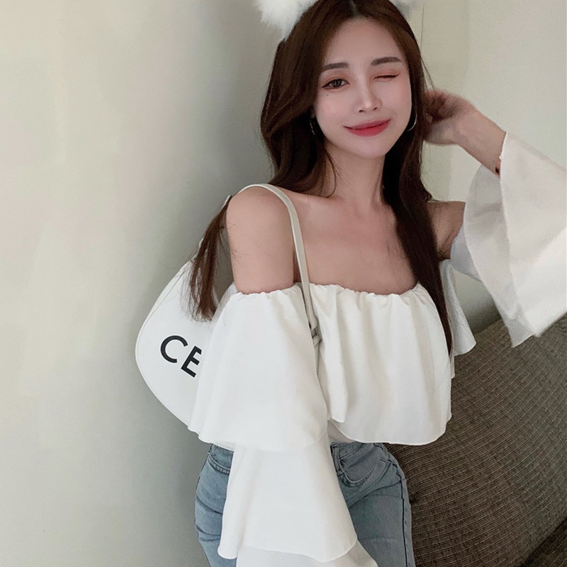 IELGY Áo Kiểu Hở Vai Tay Dài Thời Trang Quyến Rũ Cho Nữ