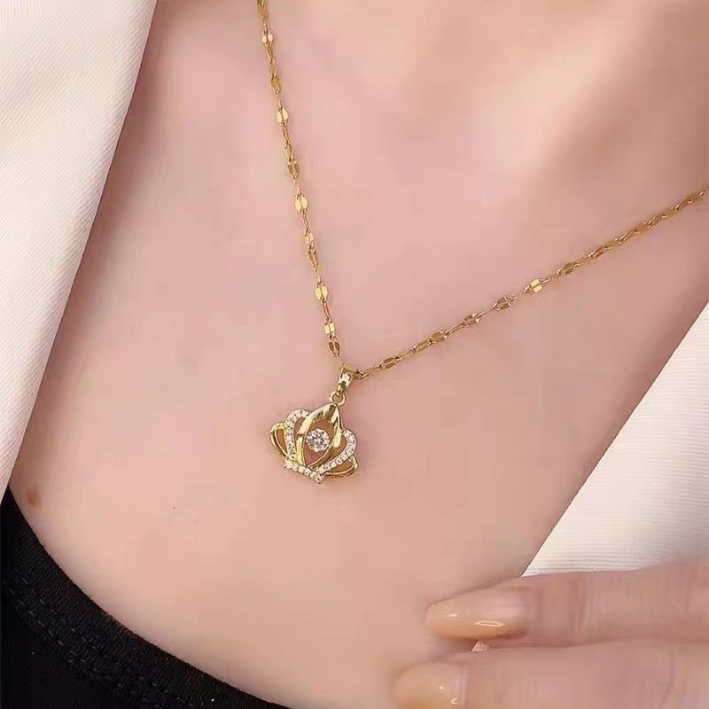 Vòng cổ Hình Vương Miện Đính Đá Zircon Thời Trang Sang Trọng