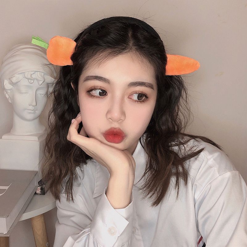 Set 2 Băng Đô Cài Tóc Hình Gấu / Dâu Tây Bằng Lông Nhung Dễ Thương Xinh Xắn sn2