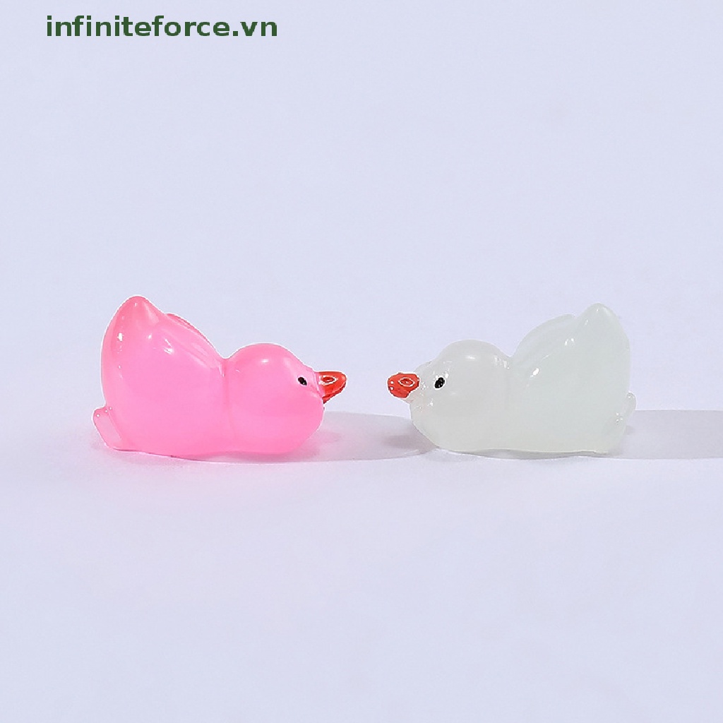 Set 1 / 10 Vịt Đồ Chơi Bằng Nhựa Phát Sáng Trong Bóng Tối Trang Trí Nhà Búp Bê / Sân Vườn DIY