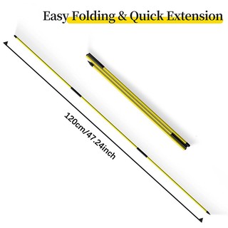 Golf Alignment Sticks Training Aid 2 Pack,3-Section 48 inch Golf Swing Trainers Foldable Practice Rods Aiming Sticks