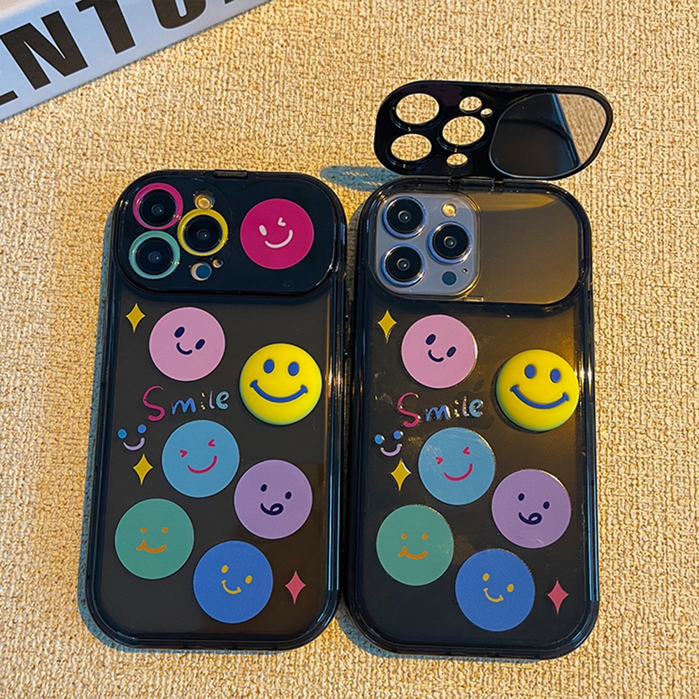 Ốp Điện Thoại TPU Mềm Tráng Gương Hình Biểu Tượng Cảm Xúc Có Thể Điều Chỉnh Cho IPhone 14 13 12 11 Pro Max