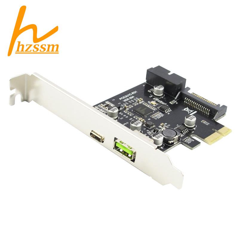Card Mở Rộng PCI-E USB3.1 Type-C D72020 Chip 19PIN BC1.2 Sạc Nhanh Thẻ