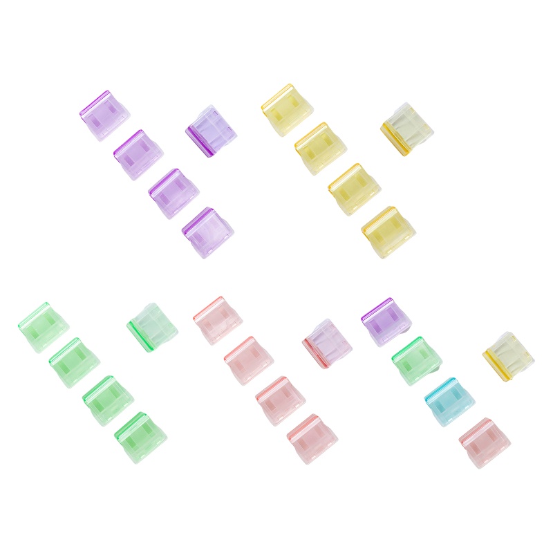 Set 5 Kẹp Giữ Tài Liệu Đuôi Dài Màu Kẹo Trong Suốt Giá Đỡ