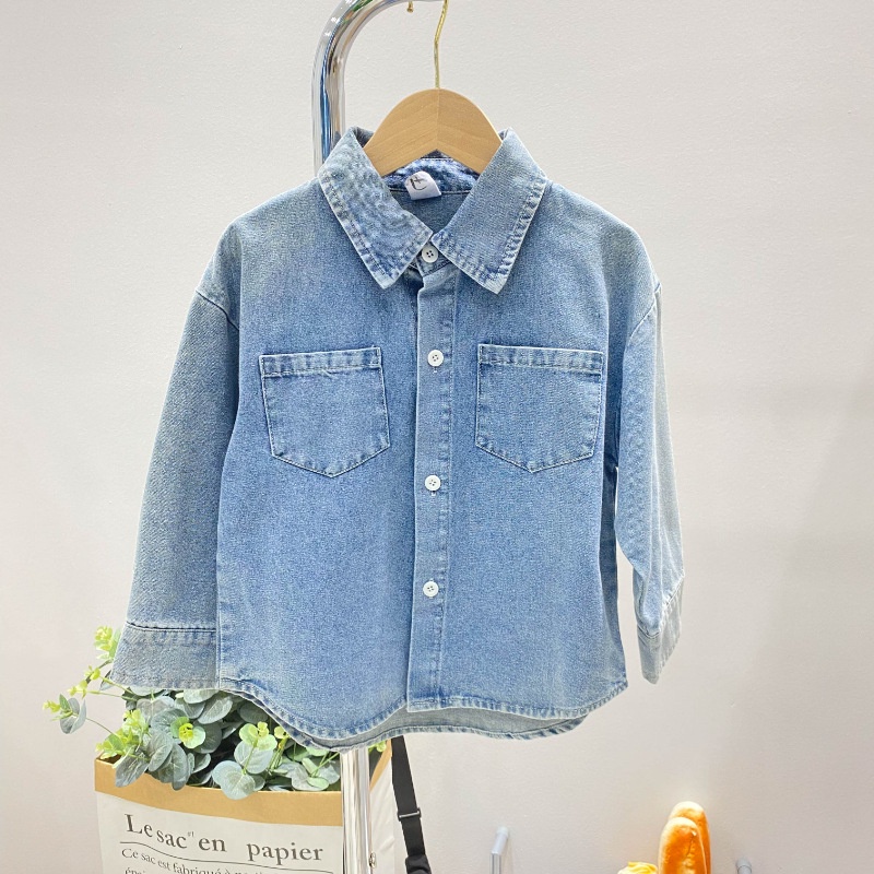 Áo Khoác Denim Có Cổ Thiết Kế Mới Thời Trang Mùa Xuân Dành Cho Bé Trai