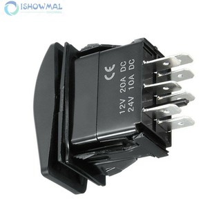 Rocker Switch Bipolar Double End Blue LED Light Momentary Rocker Switch Toggle