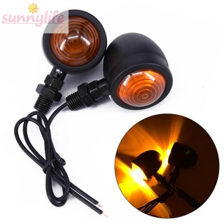 2Pcs Black Metal Motorcycle Cafe Racer Turn Signal Indicator Lights Lamp Motorcycle turn signal lamp