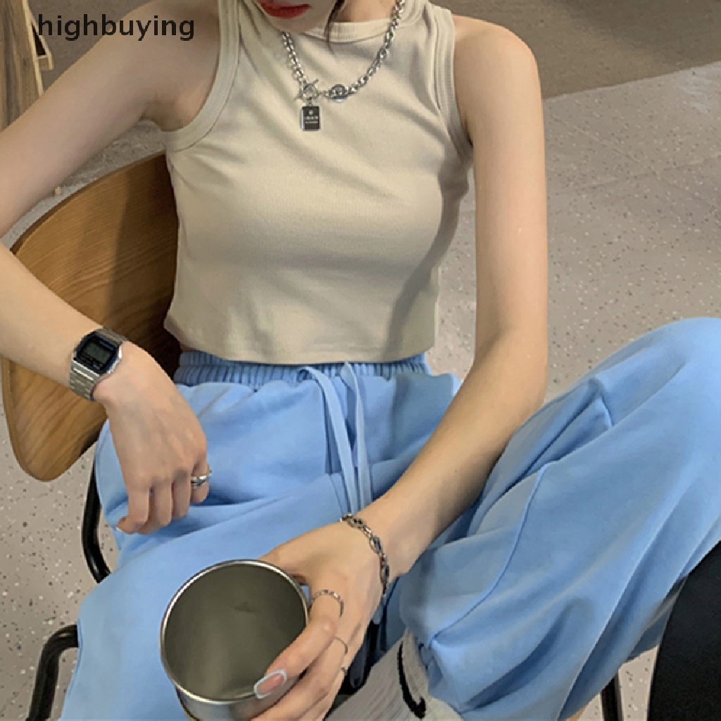 Áo Lửng Không Tay Cổ Tròn Màu Sắc Thời Trang Quyến Rũ Cho Nữ