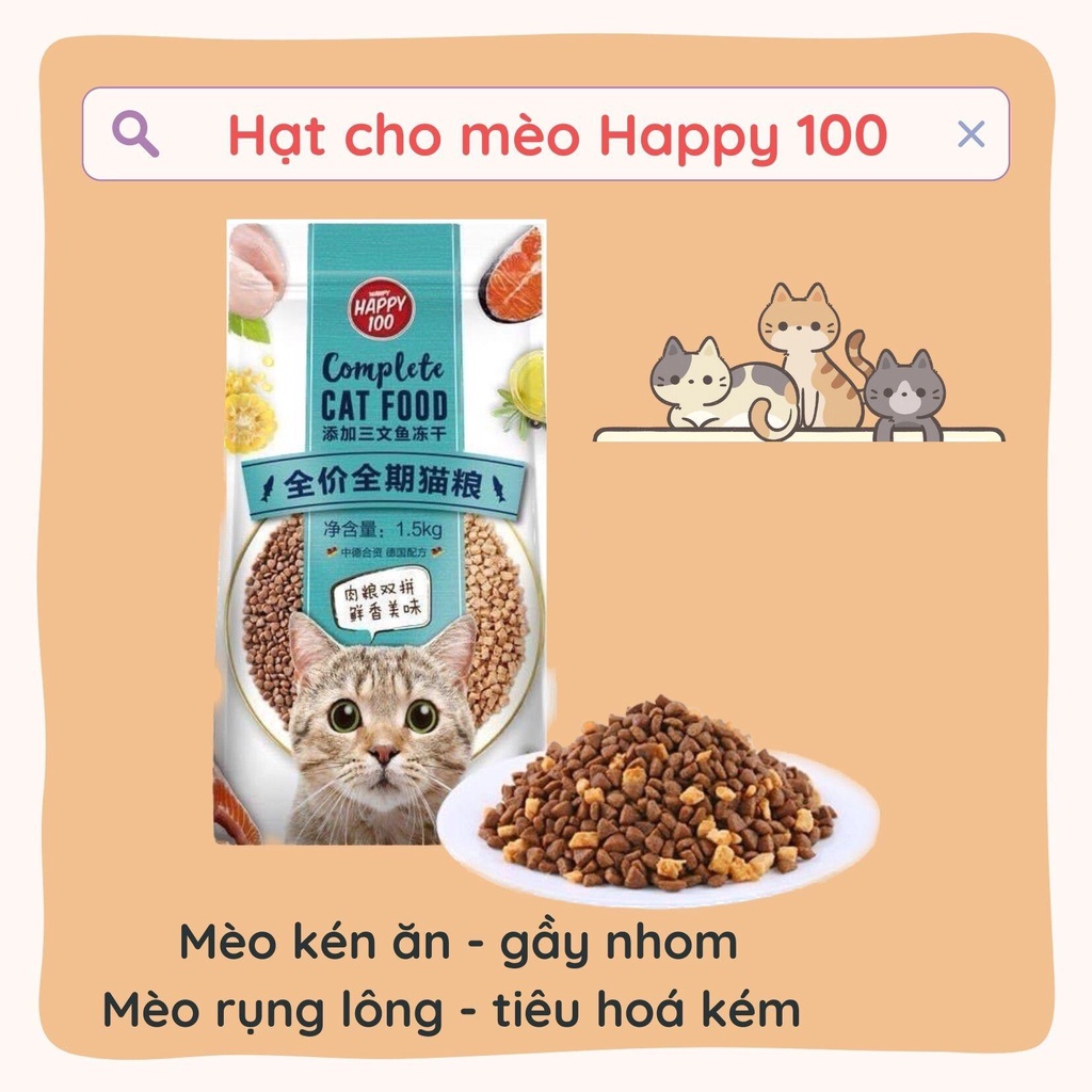 Thức Ăn Khô Dành Cho Mèo Gầy Wanpy Happy 100 - 1.5kg