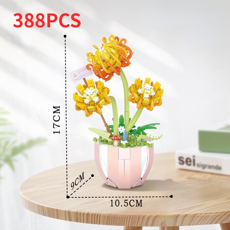Đồ Chơi Lắp Ráp Mô Hình Chậu Hoa Bonsai Mini DIY Dành Cho Trẻ Em