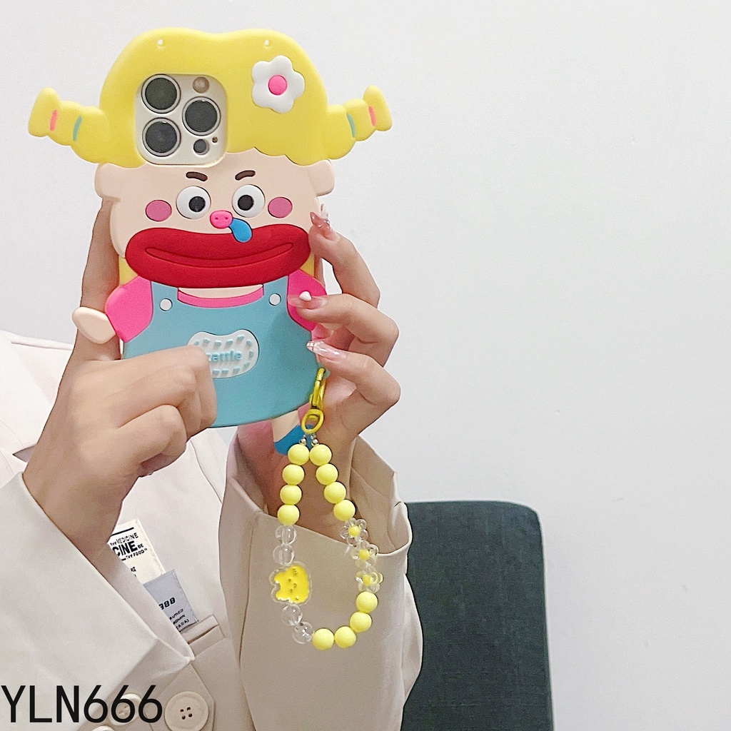 Oppo reno 7 7z 7pro 8 8z 8t 8pro 6 6z 6pro 5 5z 5pro 5f 4 4f 4pro 4z 4se 3 2 2z 2f 7 8 lite thiết kế độc đáo vỏ cao su silicone dễ thương có dây buộc vỏ điện thoại