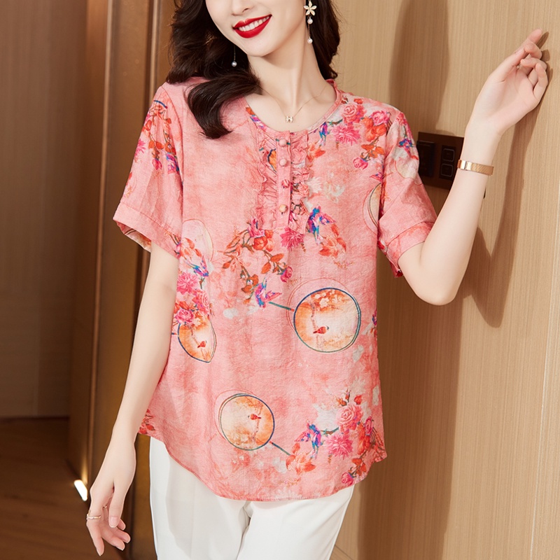 Áo Sơ Mi Ngắn Tay Phong Cách Dân Tộc Retro Cao Cấp Thời Trang Mùa Hè Hàng Mới Dành Cho Nữ