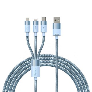 Cáp sạc 3 đầu baseus starspeed 1-for-3 fast charging data cable usb to m+l+c 3.5a